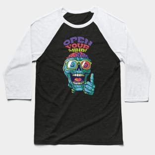 Just Be Open Minded! Skeleton Zoombie by Tobe Fonseca Baseball T-Shirt